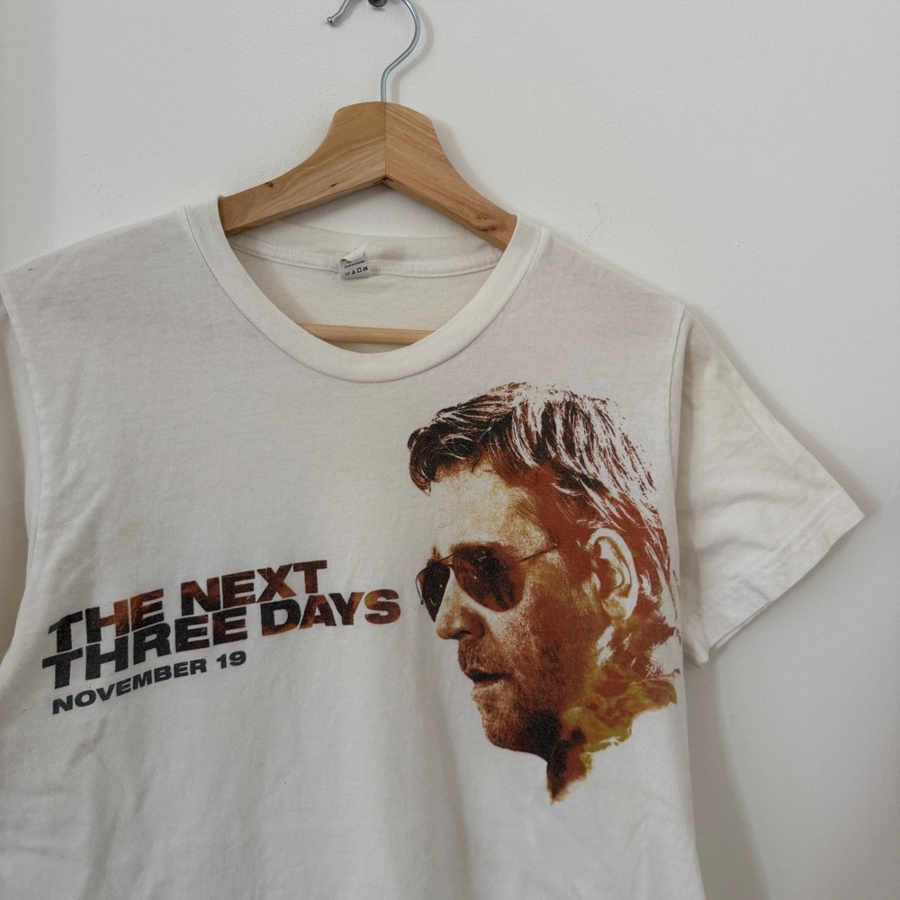 The Next Three Days Movie Promo Russell Crowe Graphic T-Shirt Mens S White